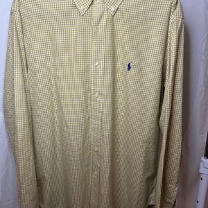 Ralph Lauren Men's Yellow Plaid Dress Shirt